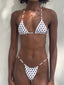 003 Seamless Triangle Bikini Top - White Polka Dot