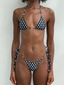001 Triangle Bikini Top - Black Polka Dot