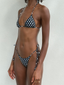 001 Triangle Bikini Top - Black Polka Dot