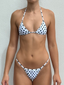 008 Micro Bikini Top - White Polka Dot