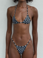 008 Micro Bikini Top - Black Polka Dot