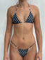 003 Seamless Triangle Bikini Top - Black Polka Dot