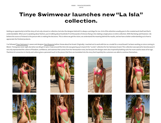 Tinye Swimwear launches new “La Isla” collection.