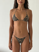 001 Triangle Bikini Top in Cheetah Print — front view