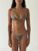 001 Triangle Bikini Top in Snake Print — front view