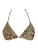 001 Triangle Bikini Top in Snake Print — flatlay