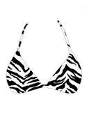 001 Triangle Bikini Top in Zebra Print — flatlay