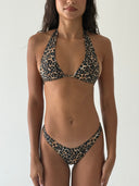 002 Halter Bikini Top in Cheetah Print — front view