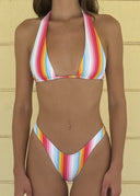 002 Halter Bikini Top - South Beach — front view