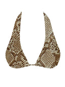002 Halter Bikini Top in Snake Print — flatlay