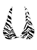 002 Halter Bikini Top in Zebra Print — flatlay