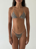 003 Seamless Triangle Bikini Top in Snake Print — front view