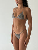 003 Seamless Triangle Bikini Top in Snake Print — quarter view