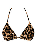 003 Seamless Triangle Bikini Top in Cheetah Print — flatlay