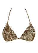 003 Seamless Triangle Bikini Top in Snake Print — flatlay