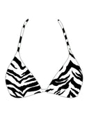003 Seamless Triangle Bikini Top in Zebra Print — flatlay