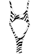 007 One Piece in Zebra Print — flatlay