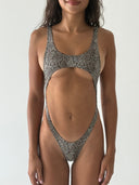 007 One Piece in Snake Print — front view