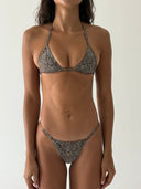 008 Micro Bikini Top in Snake Print — front view