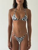 008 Micro Bikini Top in Zebra Print — front view