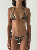 009 Adjustable Micro Bikini Top in Cheetah Print — front view