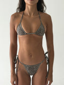 009 Adjustable Micro Bikini Top in Snake Print — front view
