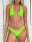 002 Halter Bikini Top - Neon Green