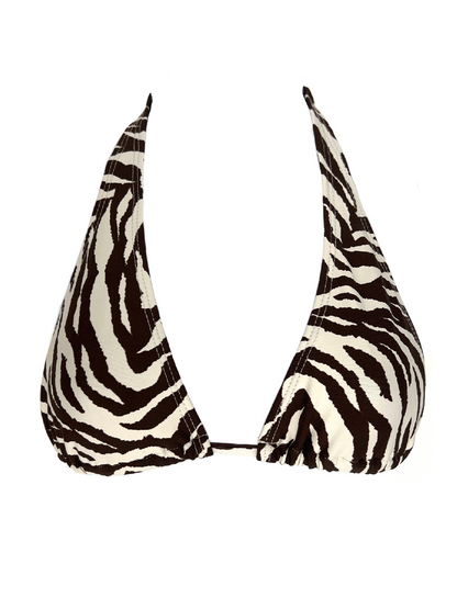 002 Halter Bikini Top - Zebra