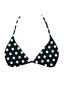 001 Triangle Bikini Top - Black Polka Dot