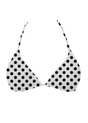 001 Triangle Bikini Top - White Polka Dot