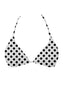 001 Triangle Bikini Top - White Polka Dot