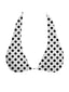 002 Halter Bikini Top - White Polka Dot