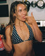 002 Halter Bikini Top - Black Polka Dot