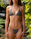 003 Seamless Triangle Bikini Top - Black Polka Dot
