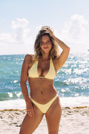 002 Halter Bikini Top - Butter Yellow